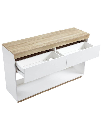 Aiden Coastal White Oak Hallway Table - Cosy Abode