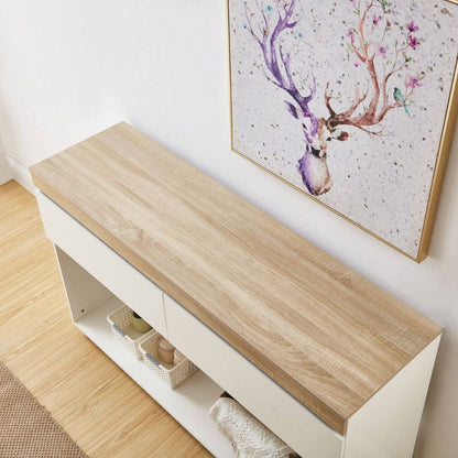 Aiden Coastal White Oak Hallway Table - Cosy Abode