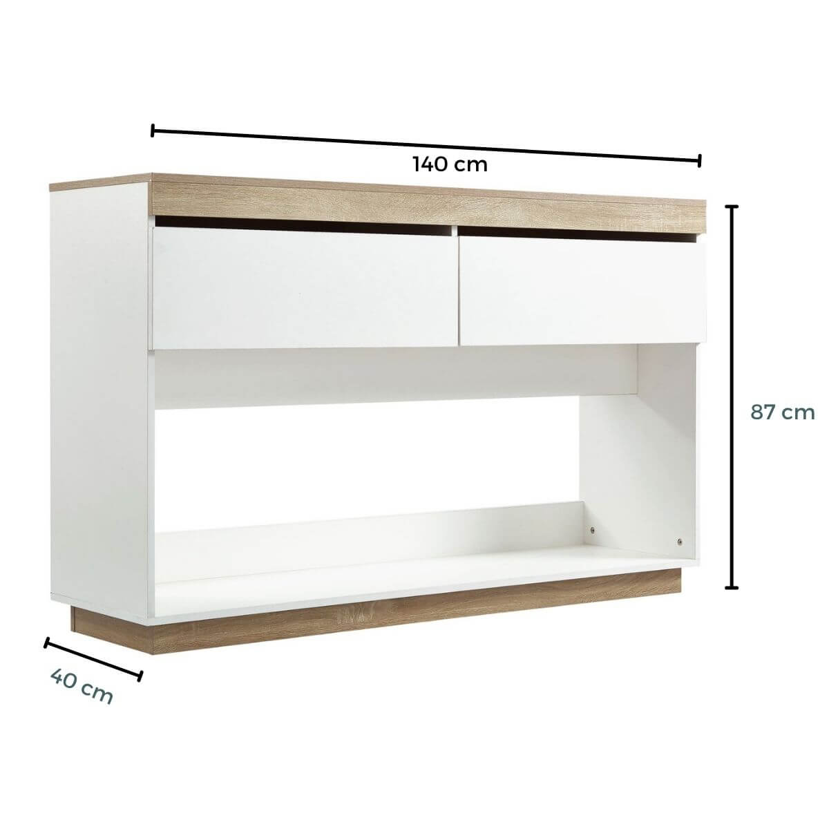 Aiden Coastal White Oak Hallway Table - Cosy Abode