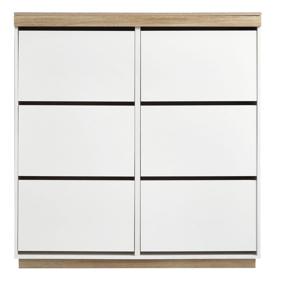 Aiden Coastal White Oak Large Shoe Cabinet - Cosy Abode