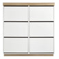 Aiden Coastal White Oak Large Shoe Cabinet - Cosy Abode