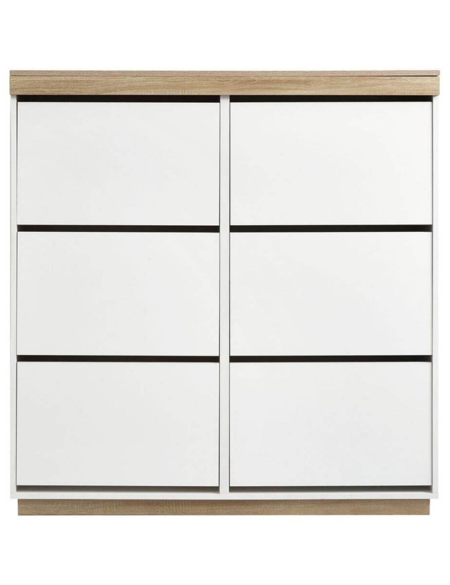 Aiden Coastal White Oak Large Shoe Cabinet - Cosy Abode