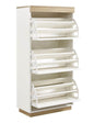 Aiden Coastal White Oak Small Shoe Cabinet - Cosy Abode