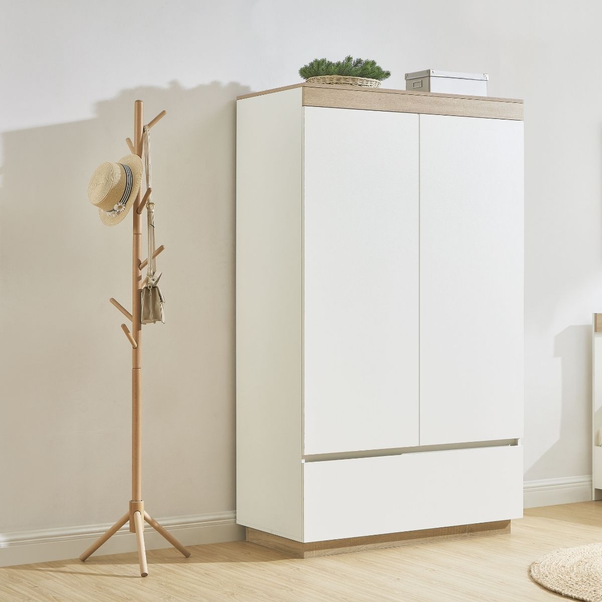 Aiden Contemporary White Oak Wardrobe - Cosy Abode