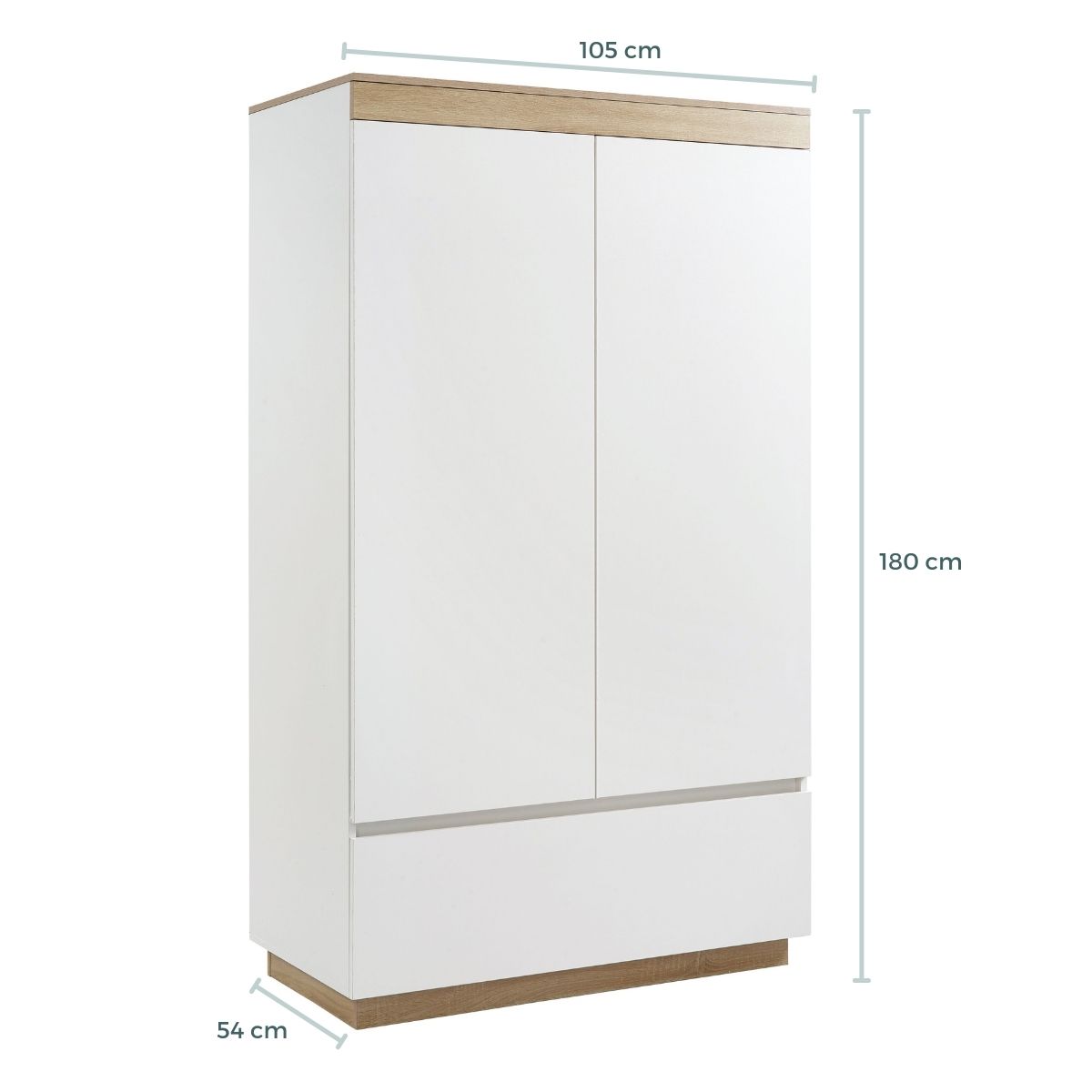 Aiden Contemporary White Oak Wardrobe - Cosy Abode