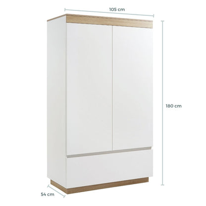 Aiden Contemporary White Oak Wardrobe - Cosy Abode