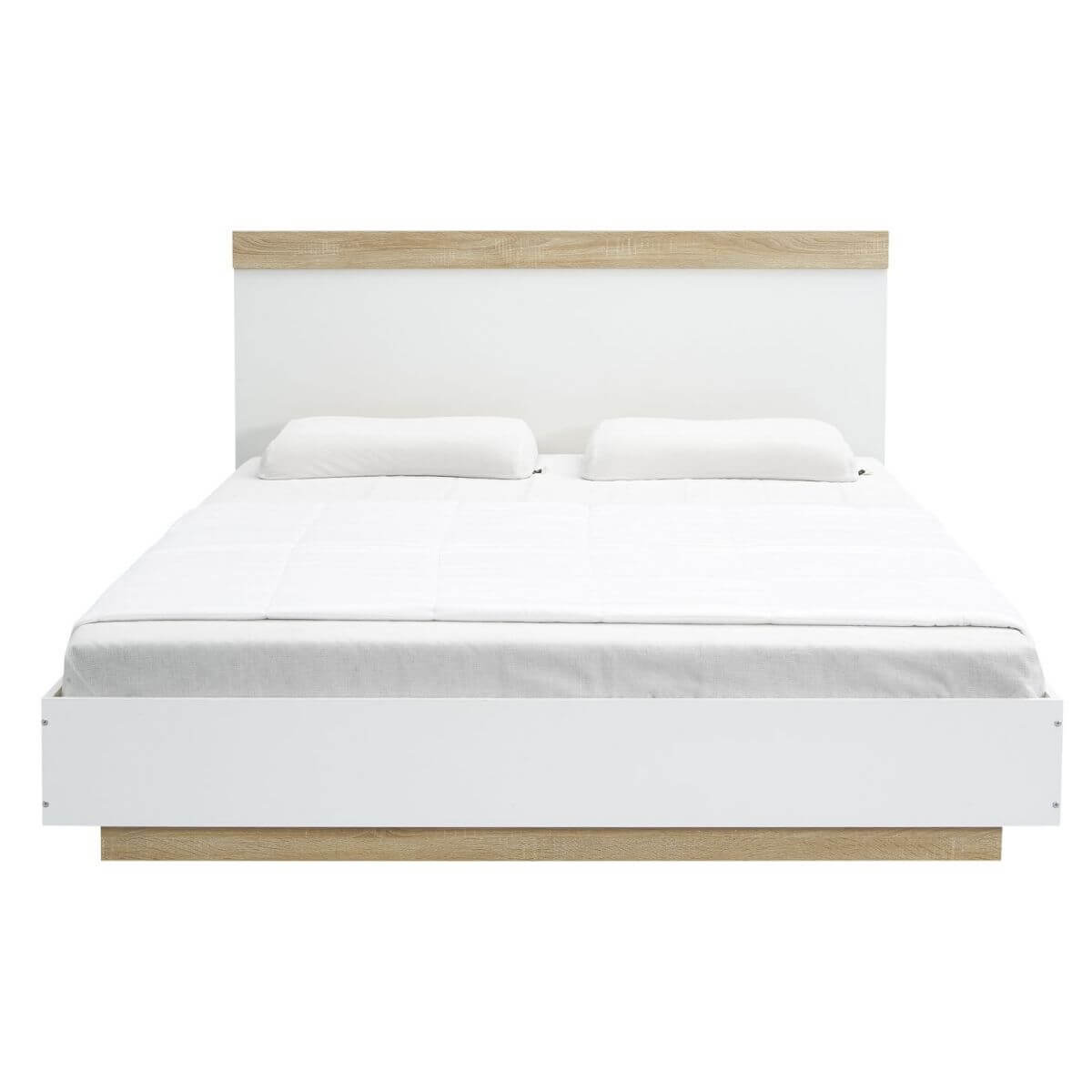 Aiden Industrial Contemporary White Oak Bed Frame - Double - Cosy Abode