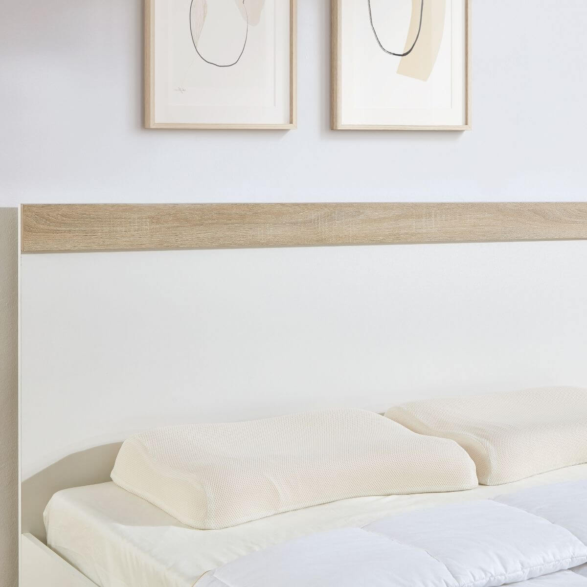 Aiden Industrial Contemporary White Oak Bed Frame - Double - Cosy Abode
