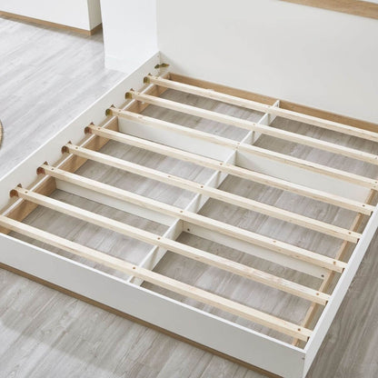 Aiden Industrial Contemporary White Oak Bed Frame - Double - Cosy Abode
