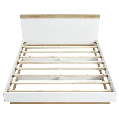 Aiden Industrial Contemporary White Oak Bed Frame - Double - Cosy Abode