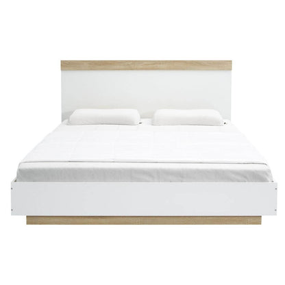 Aiden Industrial Contemporary White Oak Bed Frame King Size - Cosy Abode