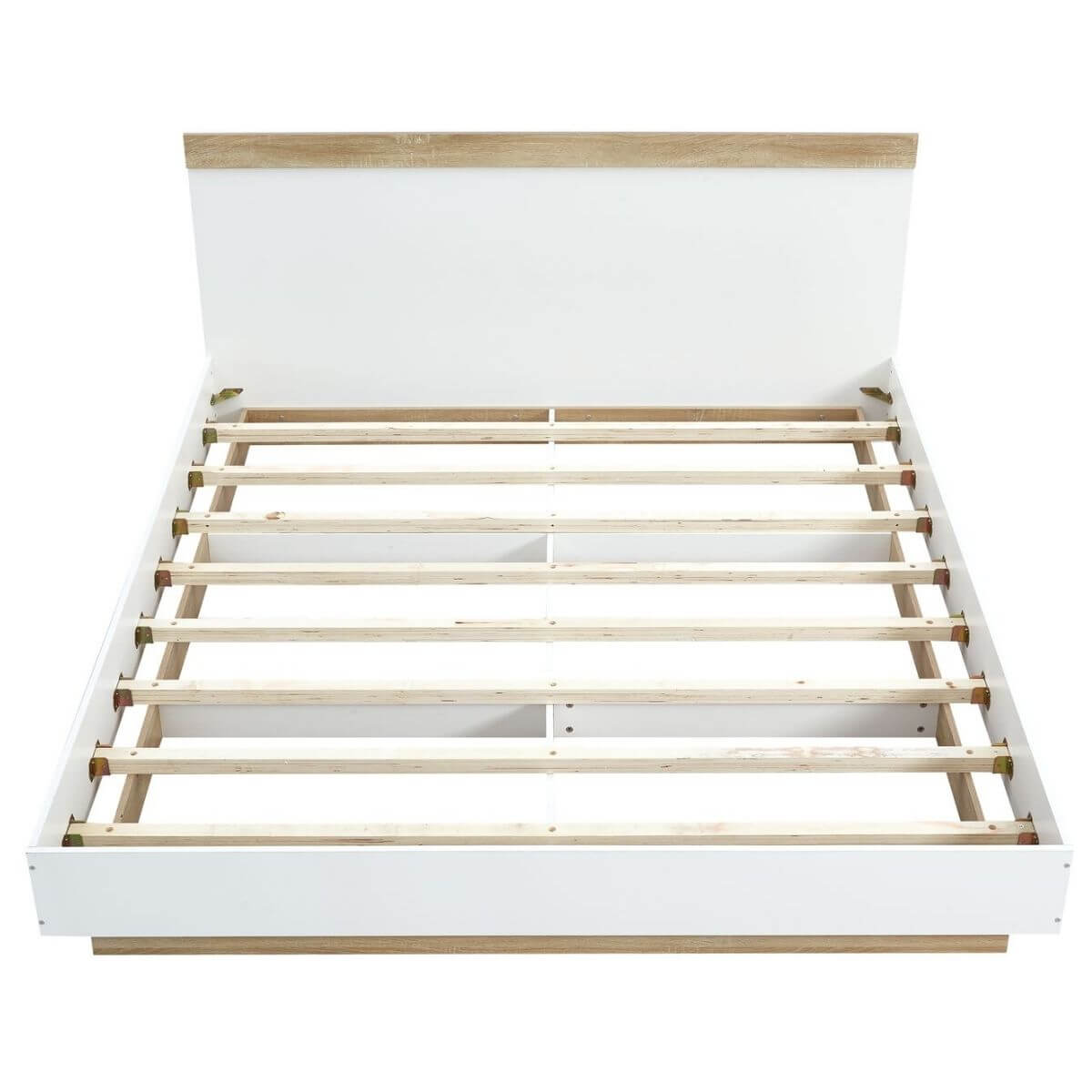 Aiden Industrial Contemporary White Oak Bed Frame King Size - Cosy Abode