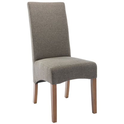 Aksa 9pc Dining Set 210-310cm Extension Timber Wood Table 8 Grey Fabric Chair - Cosy Abode