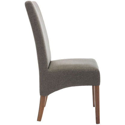 Aksa 9pc Dining Set 210-310cm Extension Timber Wood Table 8 Grey Fabric Chair - Cosy Abode