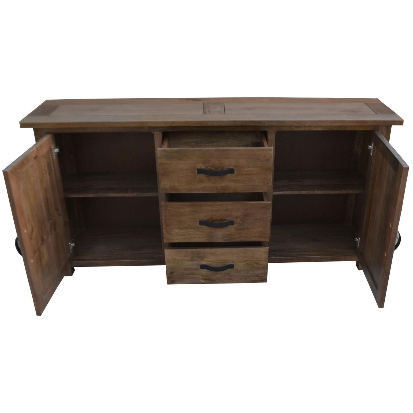 Aksa Buffet Table 175cm 2 Door 3 Drawer Solid Mango Timber Wood - Cosy Abode