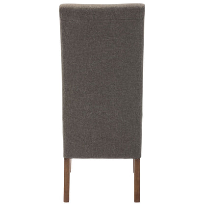Aksa Fabric Upholstered Dining Chair Set of 4 Solid Pine Wood Furniture - Grey - Cosy Abode