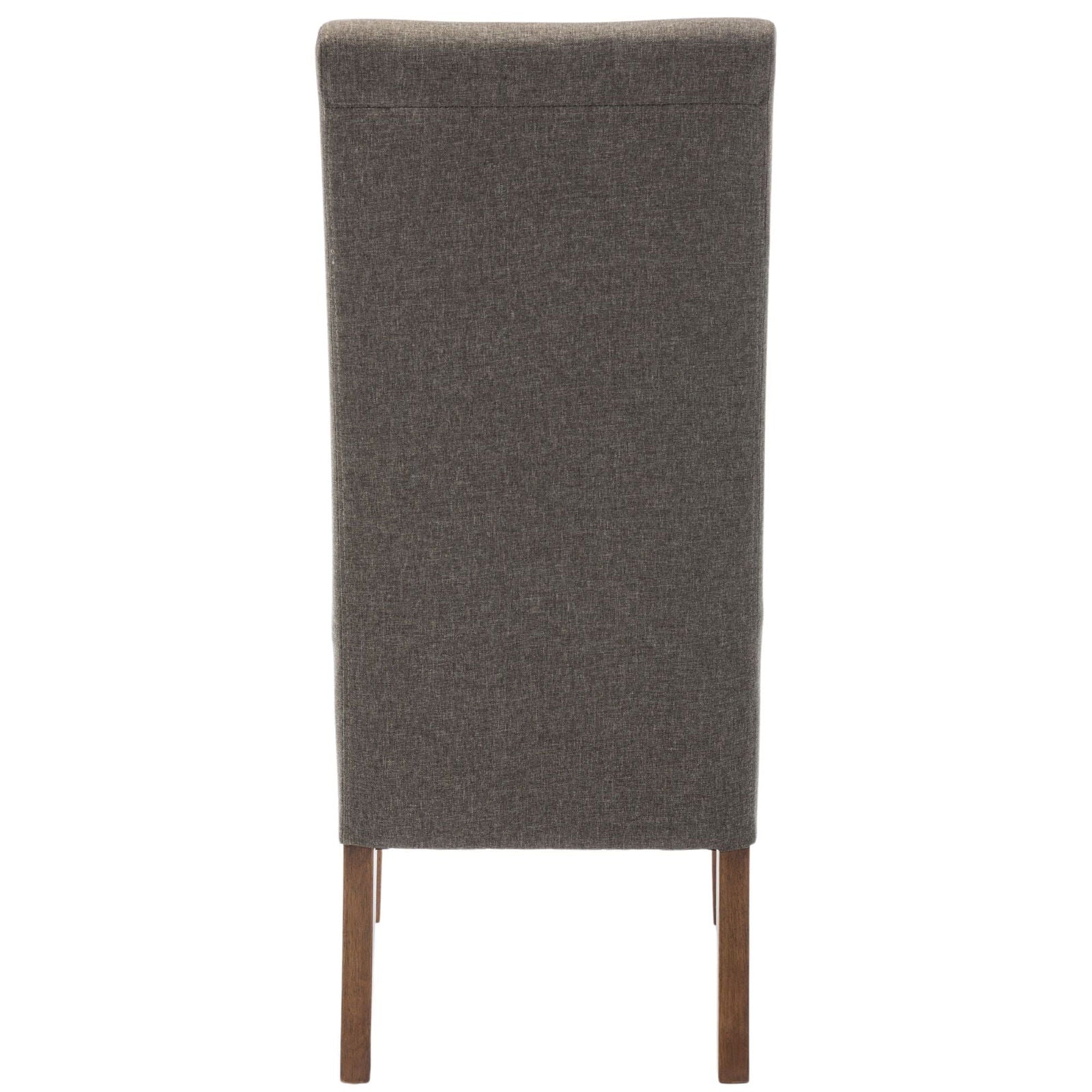 Aksa Fabric Upholstered Dining Chair Set of 6 Solid Pine Wood Furniture - Grey - Cosy Abode