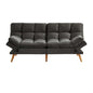 Alexa 3 Seater Velvet Sofa Bed Futon Charcoal - Cosy Abode