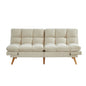 Alexa 3 Seater Velvet Sofa Bed Futon Cream - Cosy Abode