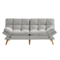 Alexa 3 Seater Velvet Sofa Bed Futon Light Grey - Cosy Abode