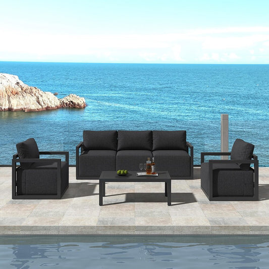 Alfresco 5-Seater Deep-Seated Patio Set – Charcoal Grey - Cosy Abode