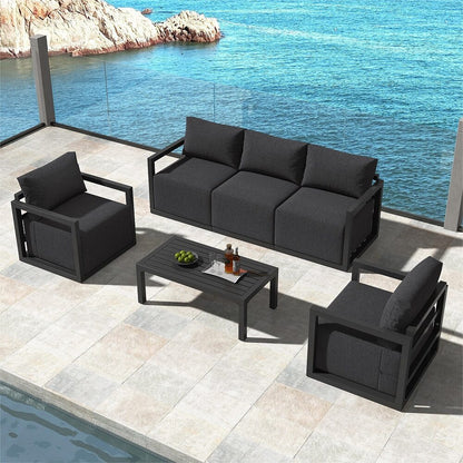 Alfresco 5-Seater Deep-Seated Patio Set – Charcoal Grey - Cosy Abode