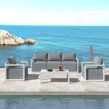 Alfresco 5-Seater Deep-Seated Patio Set – Charcoal Grey - Cosy Abode