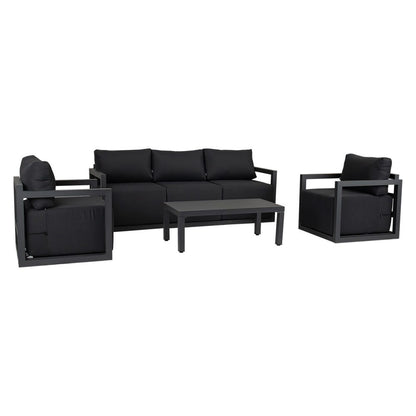 Alfresco 5-Seater Deep-Seated Patio Set – Charcoal Grey - Cosy Abode