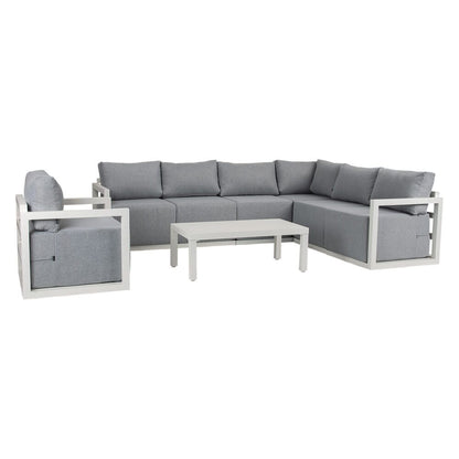 Alfresco 7-Seat Garden Lounge Set – Charcoal Grey - Cosy Abode