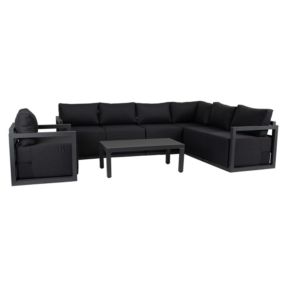 Alfresco 7-Seat Garden Lounge Set – White - Cosy Abode