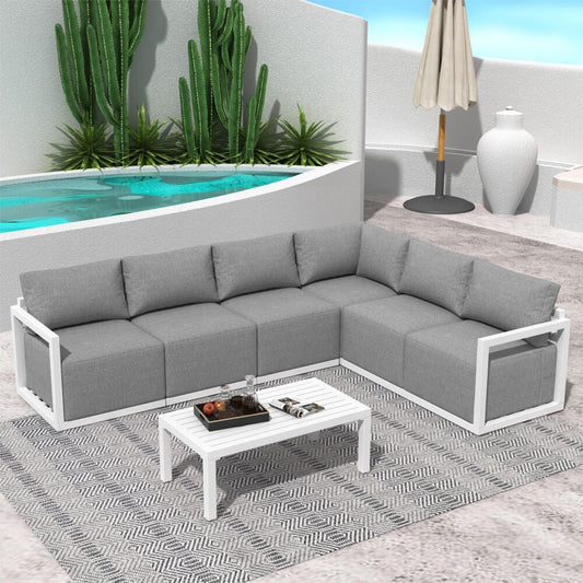 Alfresco Contemporary All-Weather Lounge Set – Charcoal Grey - Cosy Abode