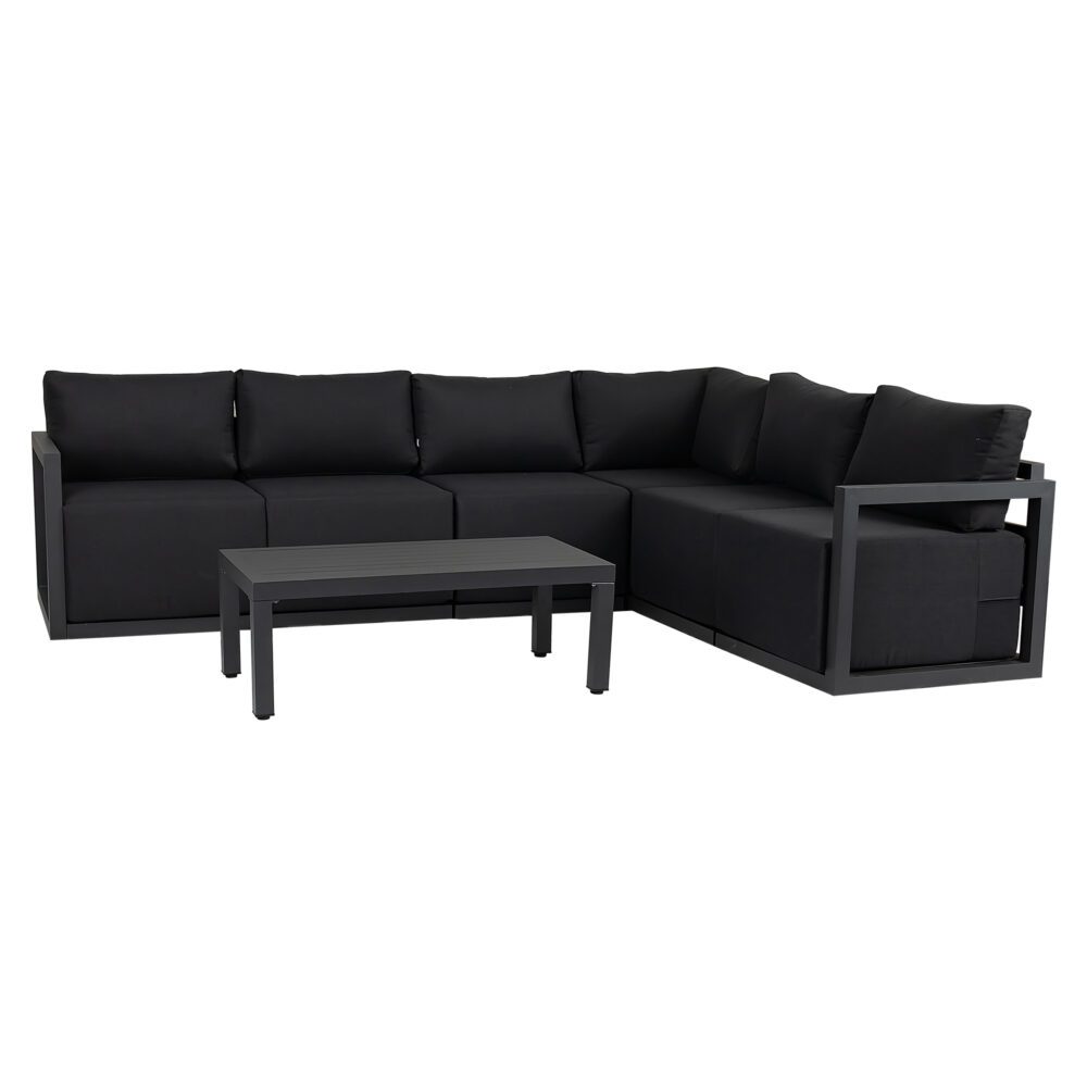 Alfresco Contemporary All-Weather Lounge Set – Charcoal Grey - Cosy Abode