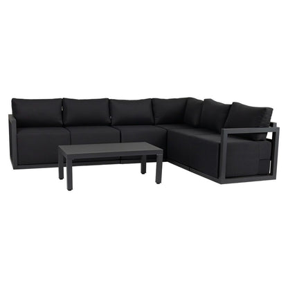Alfresco Contemporary All-Weather Lounge Set – Charcoal Grey - Cosy Abode