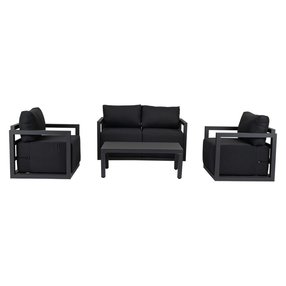 Alfresco Serenity Outdoor Lounge Set – Charcoal Grey - Cosy Abode