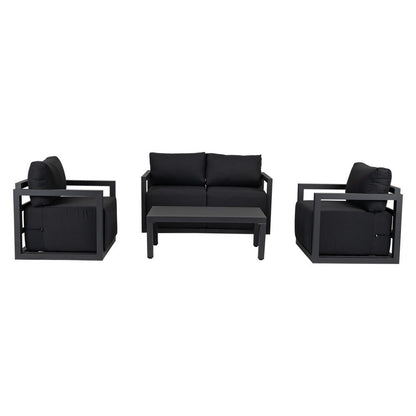Alfresco Serenity Outdoor Lounge Set – Charcoal Grey - Cosy Abode