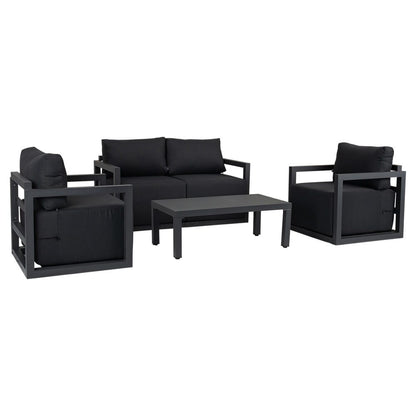 Alfresco Serenity Outdoor Lounge Set – Charcoal Grey - Cosy Abode
