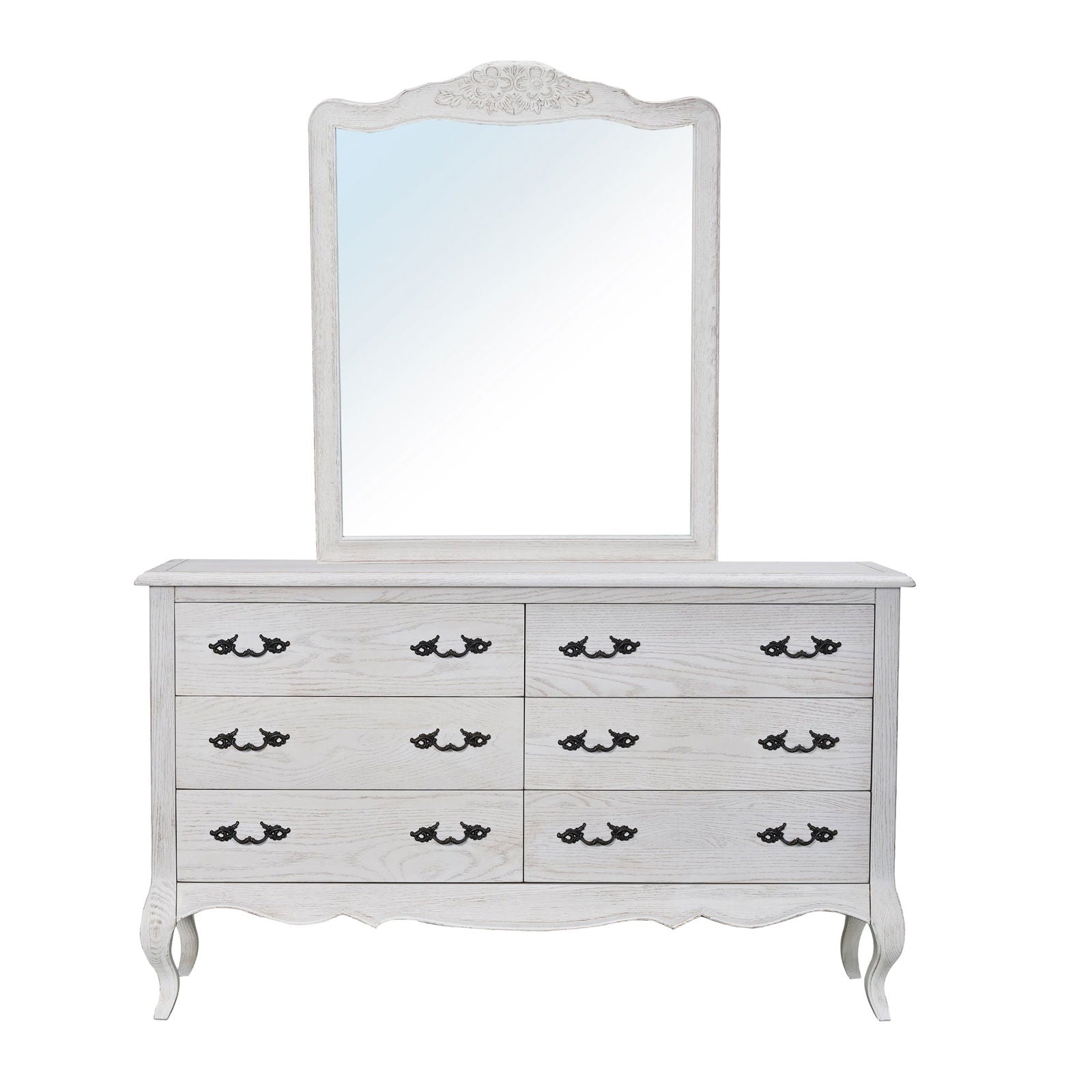 Alice 5pc Queen Bed Suite Bedside Dresser Bedroom Rattan Furniture Package White - Cosy Abode