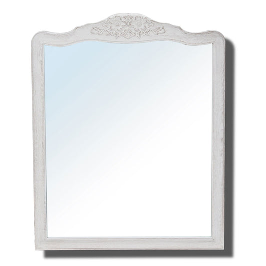Alice Dresser & Hall Mirror Solid Oak Frame Distressed White 112cm x 90cm - Cosy Abode