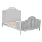 Alice Queen Size Bed Frame Rattan Timber Wood Mattress Base Distressed White - Cosy Abode