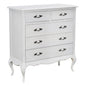 Alice Tallboy 5 Chest of Drawers Storage Cabinet Distressed White - Cosy Abode