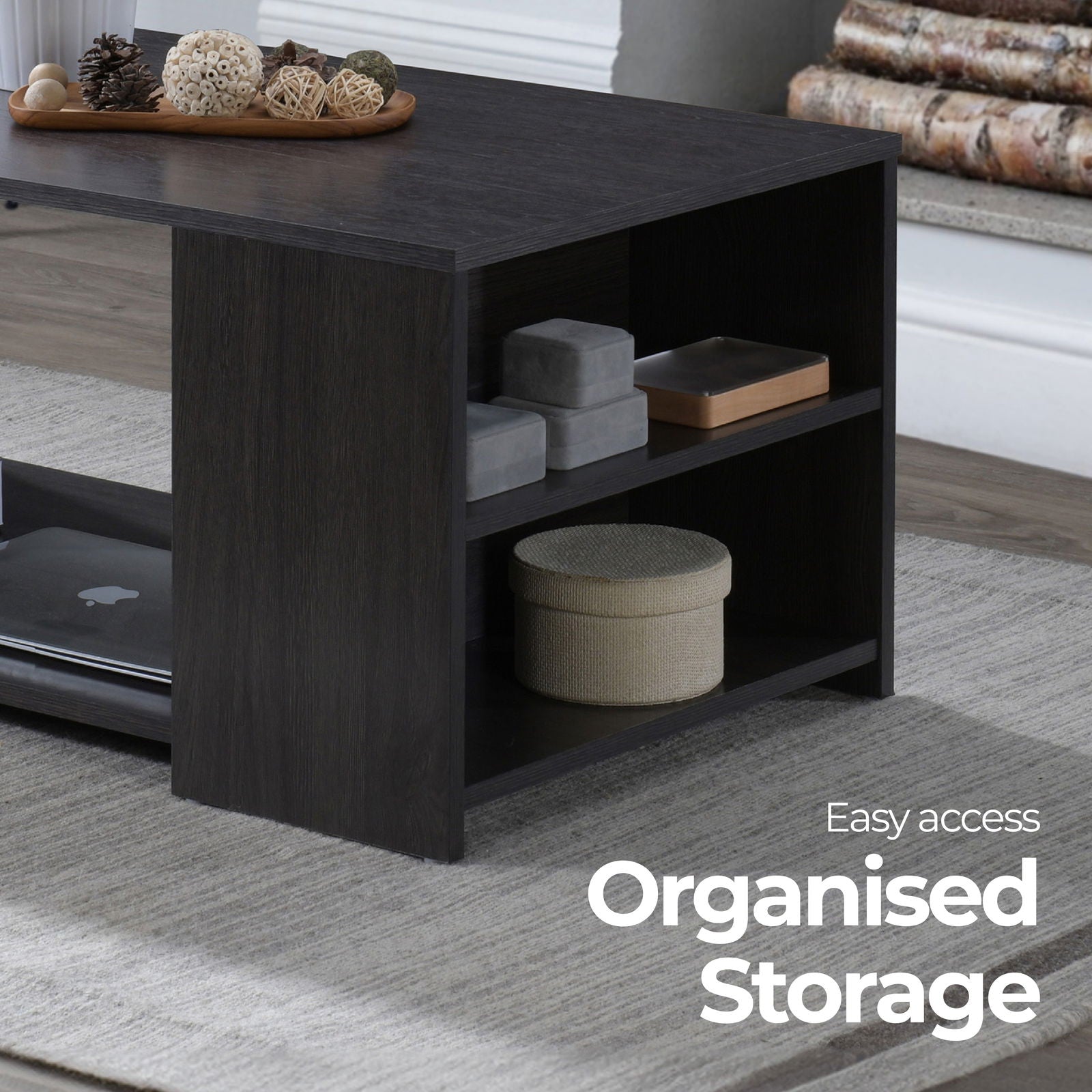 Amelia Coffee Table - Espresso Dark Brown - Cosy Abode