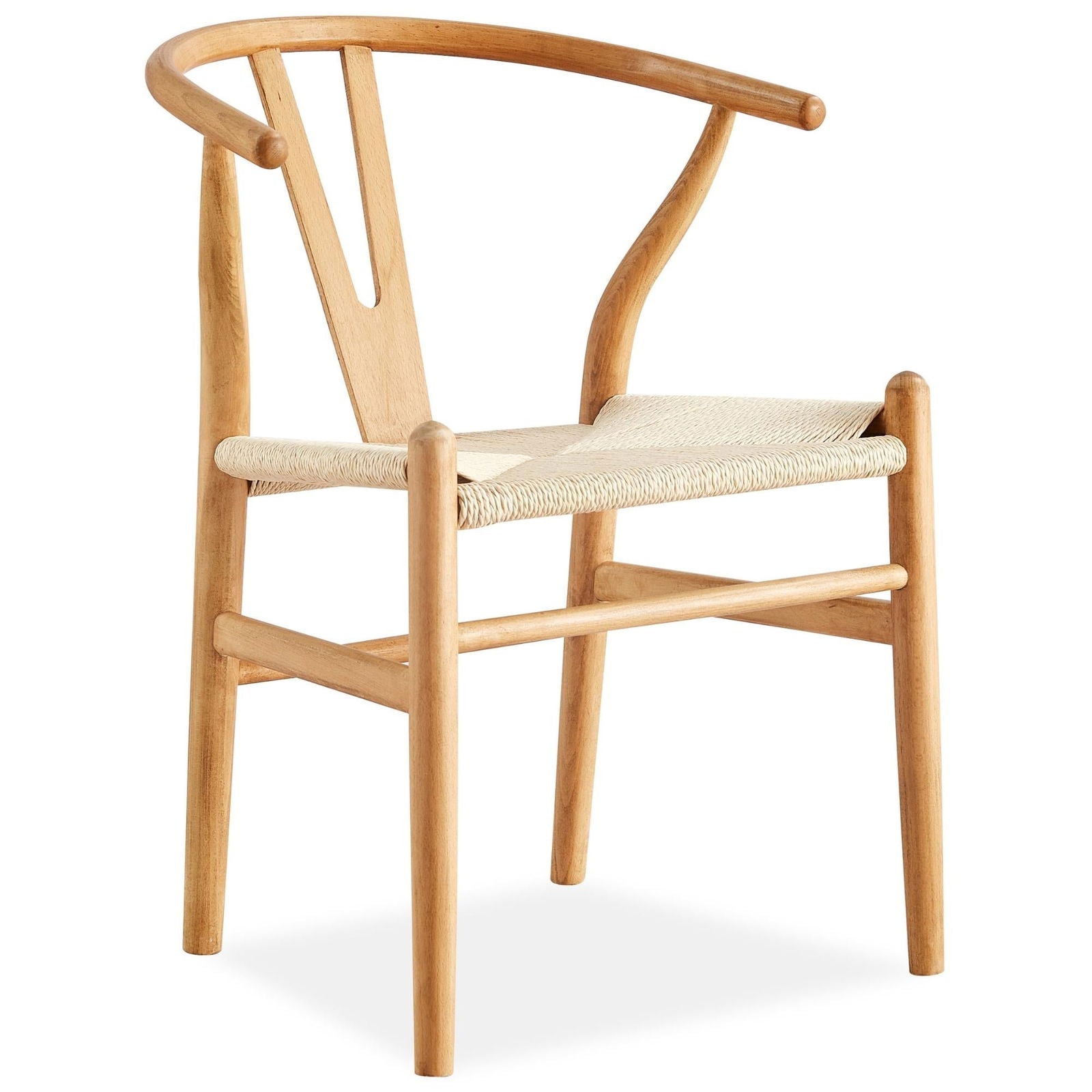 Anemone  Set of 2 Wishbone Dining Chair Beech Timber Replica Hans Wenger Natural - Cosy Abode