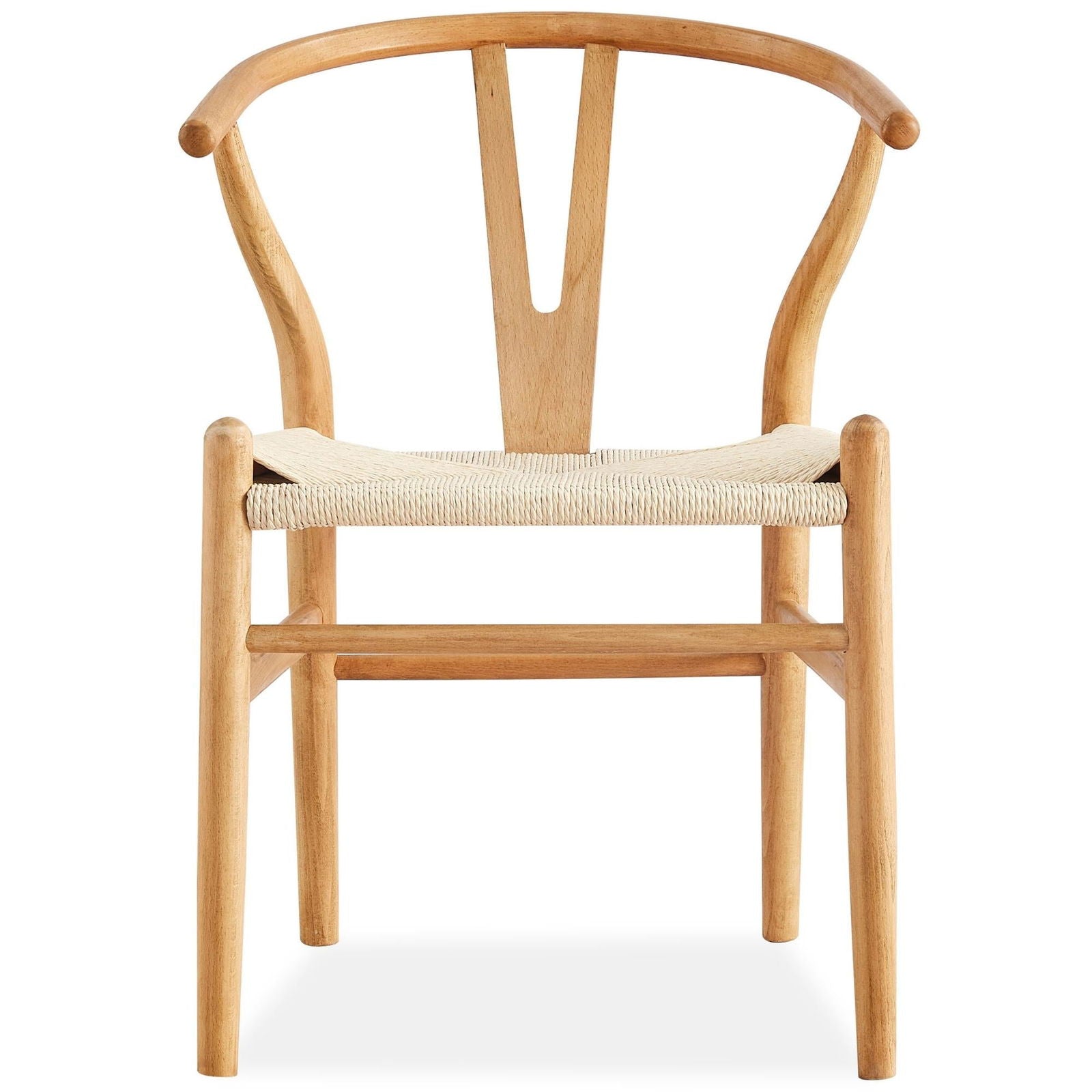Anemone  Set of 2 Wishbone Dining Chair Beech Timber Replica Hans Wenger Natural - Cosy Abode