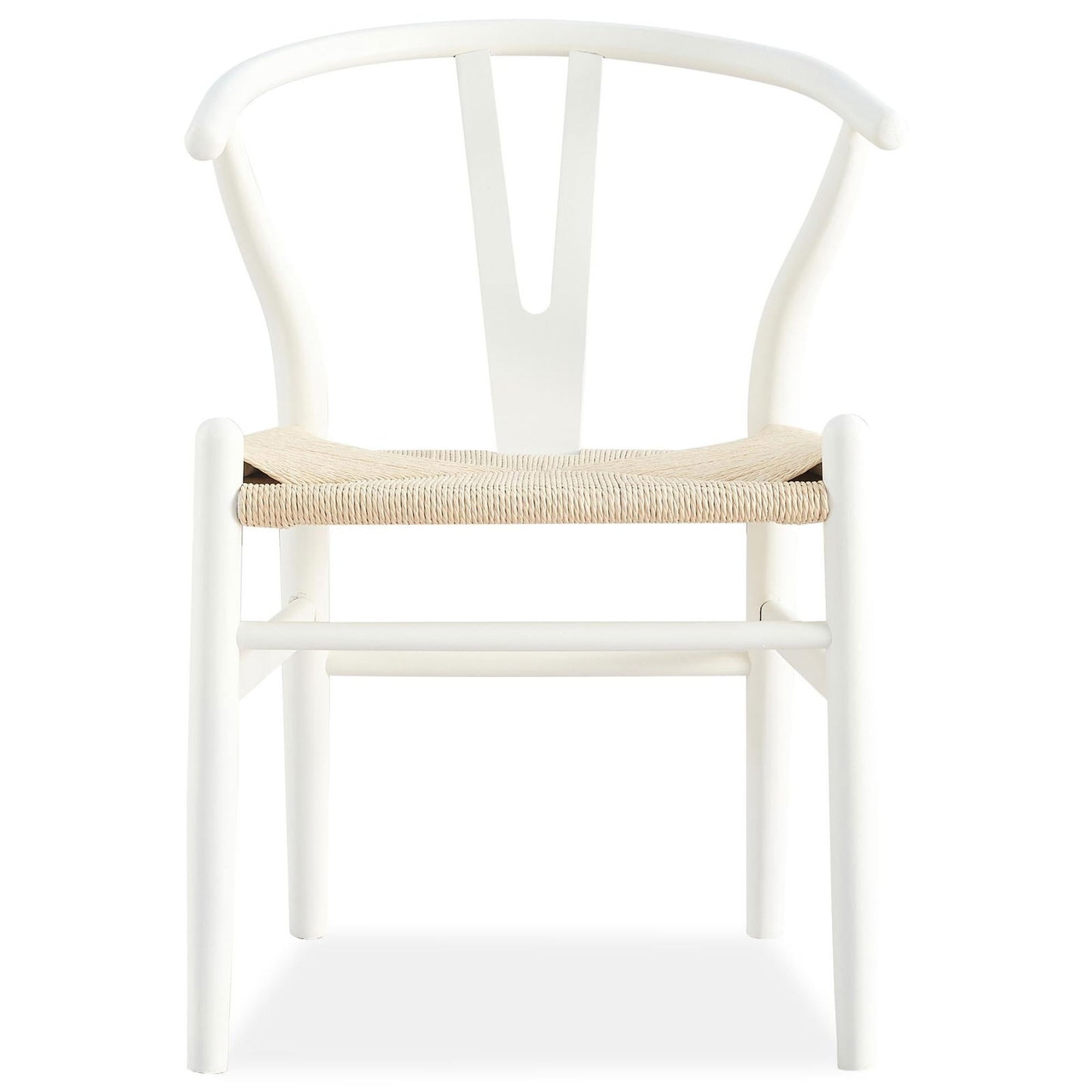 Anemone  Set of 4 Wishbone Dining Chair Beech Timber Replica Hans Wenger - White - Cosy Abode