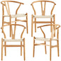 Anemone  Set of 4 Wishbone Dining Chair Beech Timber Replica Hans Wenger Natural - Cosy Abode