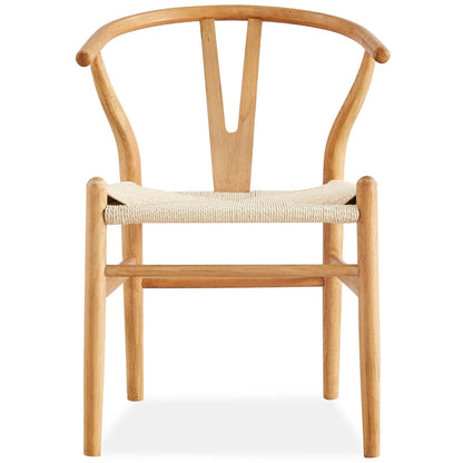 Anemone  Set of 4 Wishbone Dining Chair Beech Timber Replica Hans Wenger Natural - Cosy Abode