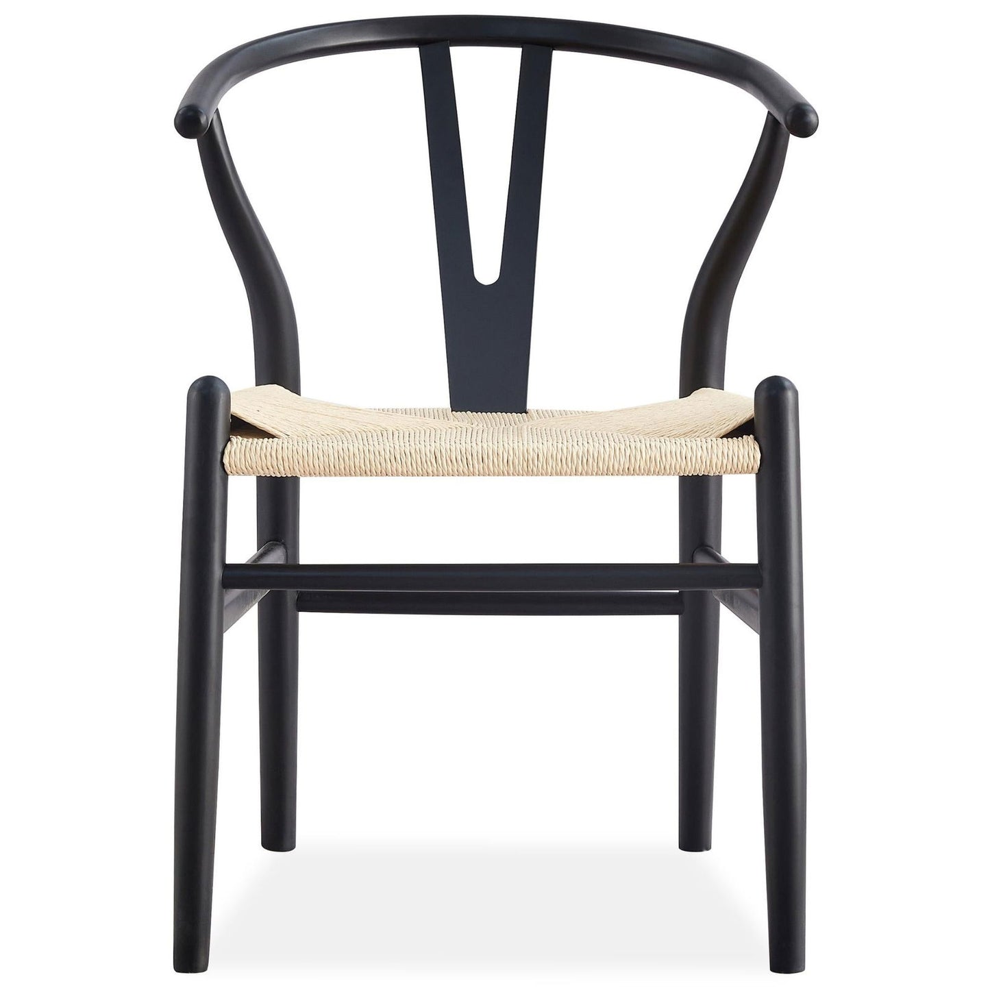 Anemone  Set of 6 Wishbone Dining Chair Beech Timber Replica Hans Wenger - Black - Cosy Abode