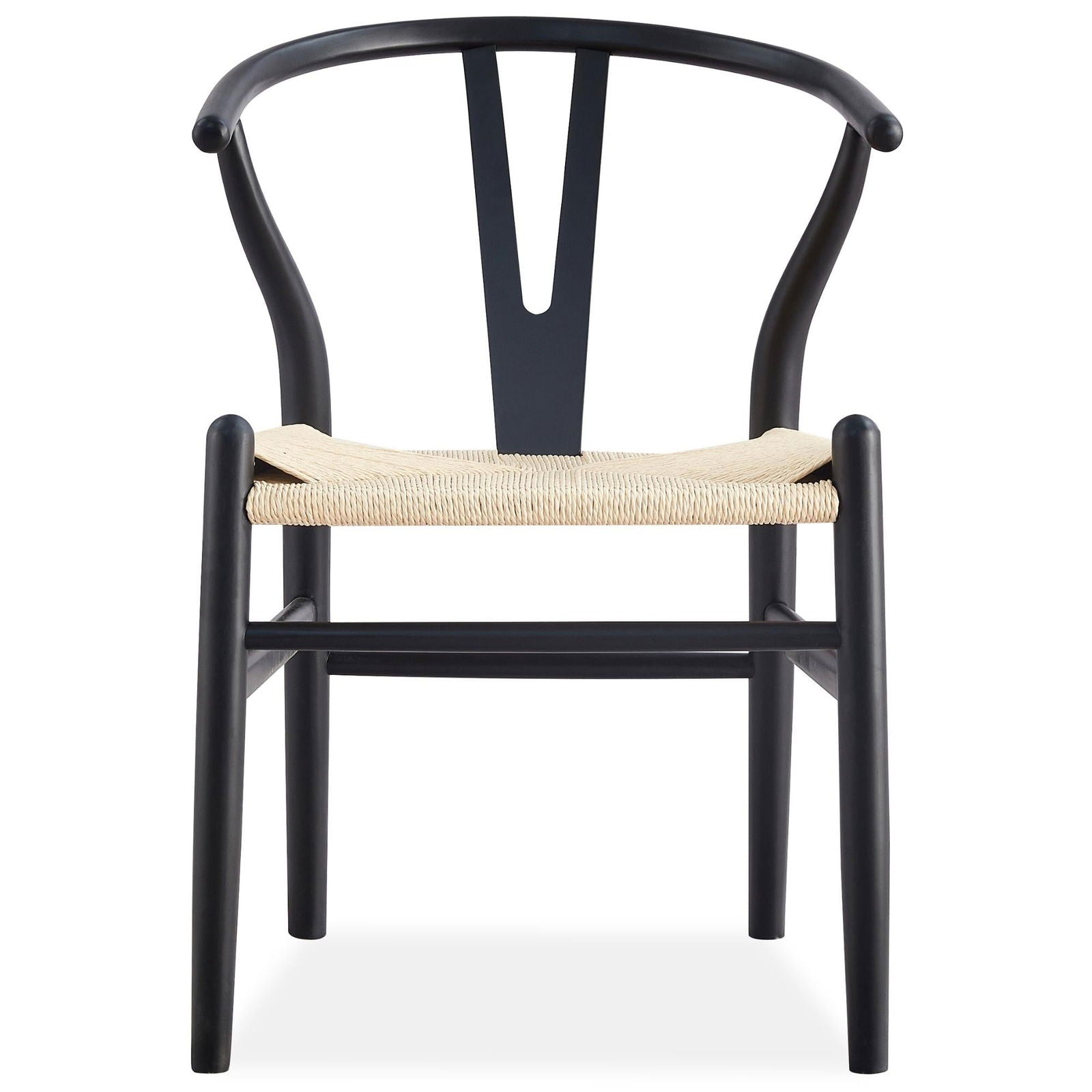 Anemone  Set of 6 Wishbone Dining Chair Beech Timber Replica Hans Wenger - Black - Cosy Abode