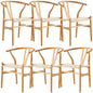 Anemone  Set of 6 Wishbone Dining Chair Beech Timber Replica Hans Wenger Natural - Cosy Abode