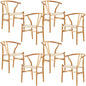 Anemone  Set of 8 Wishbone Dining Chair Beech Timber Replica Hans Wenger Natural - Cosy Abode